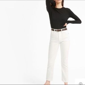 Everlane HighRise Straight Ankle Jeans OffWhite 28